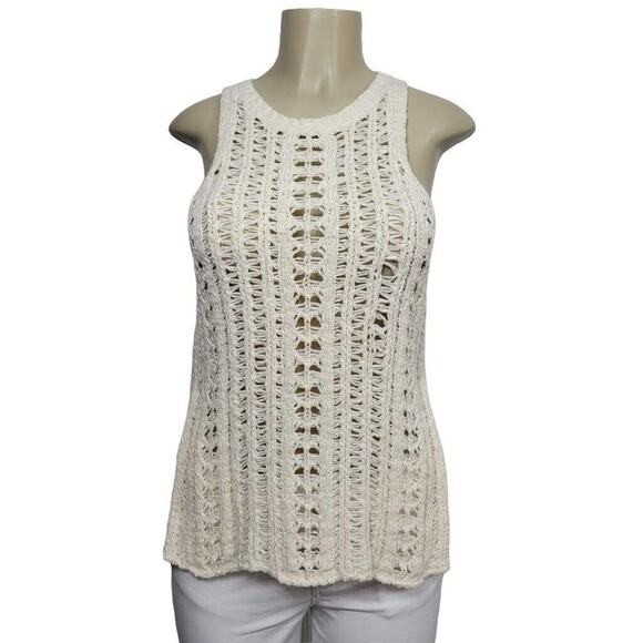American Eagle Outfitters Tops - American Eagle Womens Bohemian Ivory Crochet Knit Tank Top Size Small